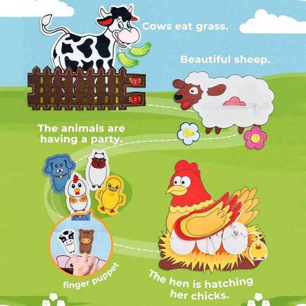 Toddlers Montessori Toys Farm Animal Story Busy Cloth Book Preschool Learning Fine Motor Toys Kids Early Education Felt Book