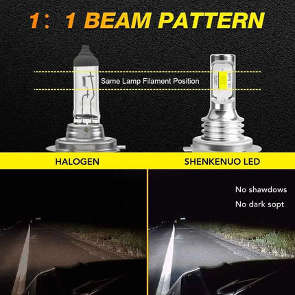 4PCS H7 LED Headlight KIT Combo Bulbs High Low Beam Super Bright White 6000K