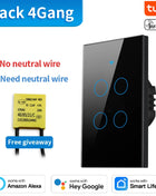 TNCE Tuya US Wi-Fi Zigbee Switch, 1/2/3/4 gang, wall button with LED light control, no neutral wire, smart voice with Alexa Google Home