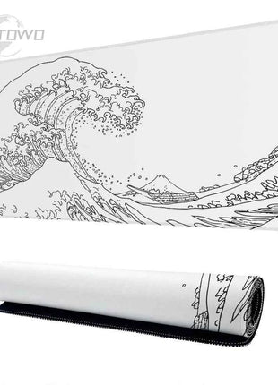 Mouse Pad Gaming Black And White Great Wave XL Computer HD Mousepad XXL keyboard pad Carpet Natural Rubber Office Mice Pad