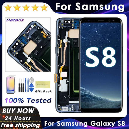 Nuovo S8 LCD di Ricambio Per Samsung Galaxy S8 G950 G950F Display LCD Touch Screen Digitizer Assembly Con Telaio