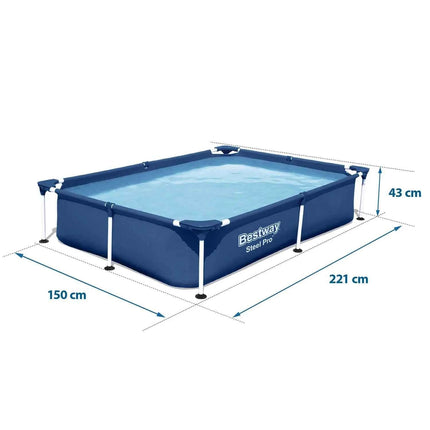 Piscina rettangolare con supporto 221x150x43 cm Bestway 56401N