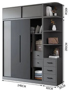 Nuovi Modelli di Armadio ad Angolo dal Design Semplice con Cassetti per lo Stoccaggio, Prezzo all'Ingrosso, Guardaroba in Legno Grigio Personalizzato per Camera da Letto