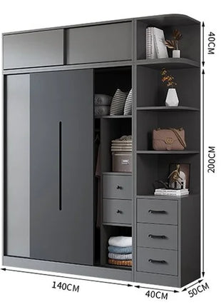 Nuovi Modelli di Armadio ad Angolo dal Design Semplice con Cassetti per lo Stoccaggio, Prezzo all'Ingrosso, Guardaroba in Legno Grigio Personalizzato per Camera da Letto