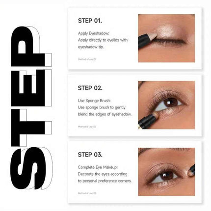 PECOLOVERS Champagne Brown Metallic Eyeshadow Stick - Waterproof, Long-Lasting Glitter Highlighter & Brightening Pencil Crayon