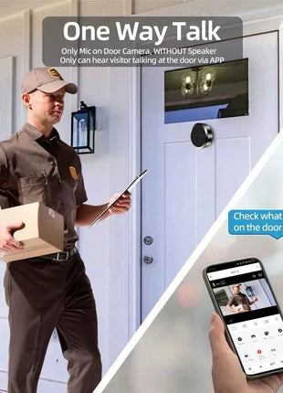Telecamera Spioncino Digitale WiFi Yuezhe con Rilevamento di Movimento a Microonde, Visione Notturna IR, 3MP, Compatibile con Tuya Smart Life