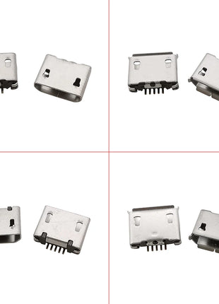 10 Pieces Micro USB 5 Pin Connector, SMD SMT Charging Port for Android Phones, Data and Charging Socket, DIY Repair Adapter