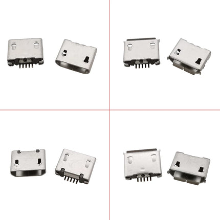 10 Pezzi Connettore Micro USB 5 Pin, Porta di Ricarica SMD SMT per Telefoni Android, Presa Dati e Ricarica, Adattatore per Riparazioni Fai-da-Te