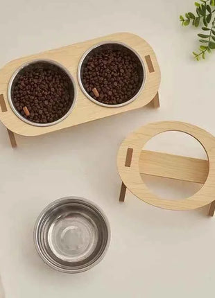 Pet Feeder Double Cat Food Bowl with Anti-Knockover Design Dog Water Feeding Container Cat Food Bowl Stander pet products