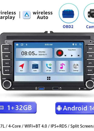 Wireless Carplay Android 14 Auto Radio for Volkswagen VW Passat B6 B7 CC T5 Tiguan Touran POLO GOLF 56 Multimedia GPS NaviScreen