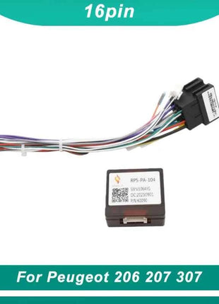 Adattatore cablaggio auto a 16 pin con decoder CANBUS per Peugeot 206 207 307 autoradio Android 2 Din GPS RP5-PA-104