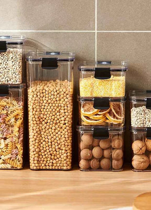 Sealed Jars Kitchen Grain Storage Organizer Large Tank Plastic Moisture-proof Storage Box Household Seasoning Jars Set