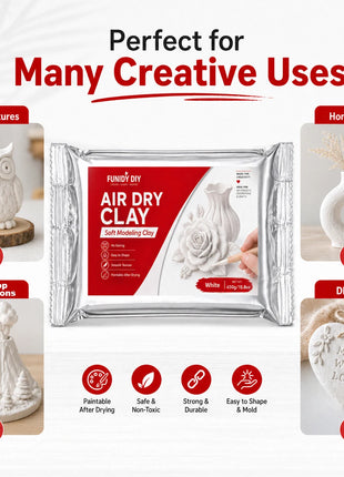 Air Dry Clay Kit, No-Bake Modeling Clay for Graffiti Painting, Handmade Crafts, Creative DIY Projects, and Art Supplies