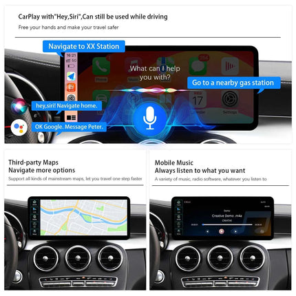 12.3"Android 14 Car Radio Stereo For Mercedes Benz C Class W205 GLC Class X253 W446 2014-2018 GPS Navigation Multimedia CarPlay