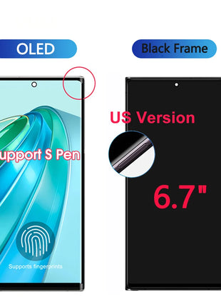 NUOVO AMOLED Per Samsung Galaxy S22 Ultra 5G Display LCD Display LCD Touch Screen Digitizer Assembly Per Samsung S22 Ultra Schermo