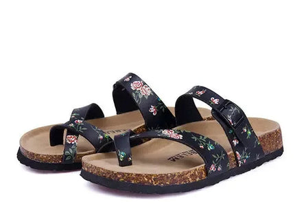 28 colori New Summer Beach Infradito in sughero Sandali Donna Pu Leather Colore misto Scarpe da pantofola per San Valentino all'aperto