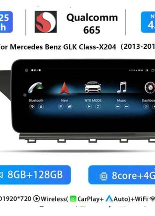 10.25''Android 14 AutoRadio for Mercedes Benz GLK Class X204 2008-2015 Car Multimedia Screen System Player GPS Navi Carplay Auto