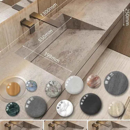 Seamless Stone Vanity Set, One-Piece Basin Bathroom Cabinet , SingleDouble Sink, Stain Resistant & Durable, Customizable