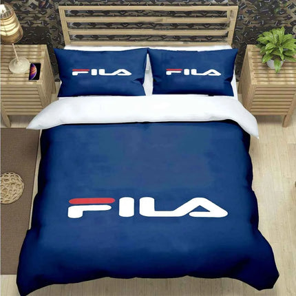 Hot Logo Print Bedding Sets Bed Supplies Set  Comforter Set  Teens Girls Cartoon Twin Single Kid  F-Fila Luxury Gift