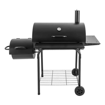 Outdoor Charcoal Grill Freestanding Charcoal Grill with Lid and Wheels Black Charcoal Grill for Garden Camping 147*70*126cm