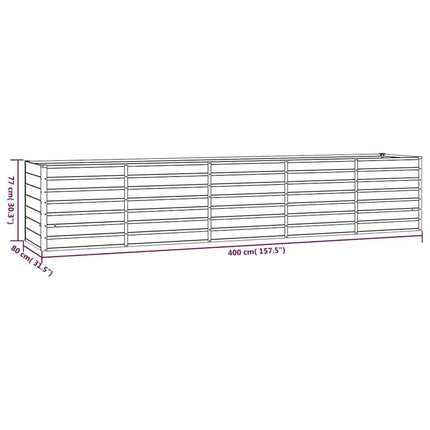 Garden flower box, 320x80x77 cm steel frame, villa courtyard combined planting trough, outdoor anti-corrosion planting box