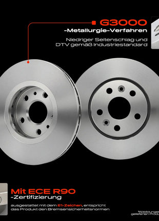 Frankberg 2x Disco Freno Anteriore Sinistro e Destro per Mercedes-Benz W415 Renault Kangoo KW0/1 1.2L 1.5L dal 2002 7701209839