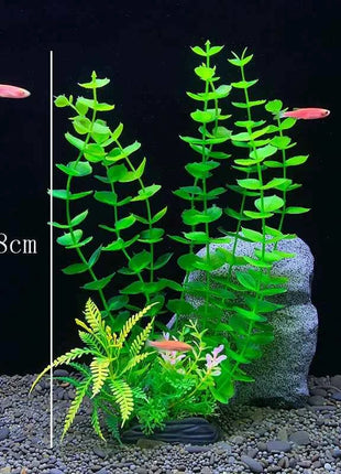 Artificial Aquarium Decor Plants Water Weeds Ornament Aquatic Fish Tank Simulation Grass Flower Decoration Accessories