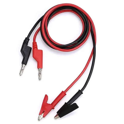 2Pcs 1M Double End Test Lead Wire Line Electrical Voltage 4mm Banana Plug Alligator Clip Crocodile 15A Multimeter DIY Test Wires