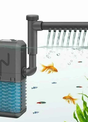 3-IN-1 Aquarium Internal Filter Pump Silent Wave-Maker Submersible Fish Tank Filters Air Oxygen Aerator for Saltwater Freshwater