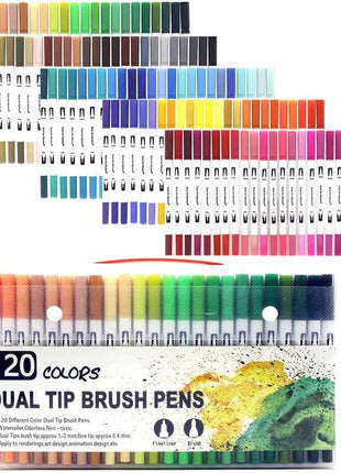 Set Pennarelli Manga Dual Tip 12/24/36/120 Colori Acquerello Fineliner per Calligrafia e Arte