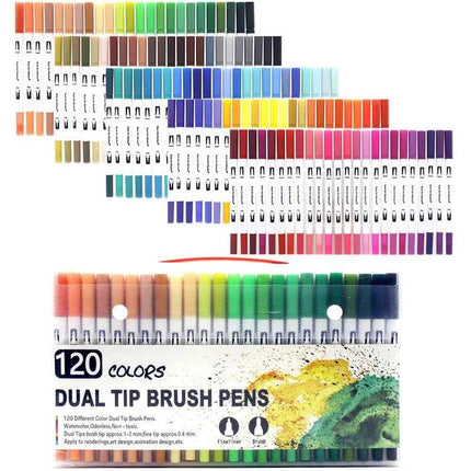 Set Pennarelli Manga Dual Tip 12/24/36/120 Colori Acquerello Fineliner per Calligrafia e Arte