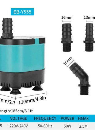 20/35/50/60W Bottom Suction Submersible Pump Fish Tank Water Circulation Pump Small Silent Filter Suction Manure Change Pump