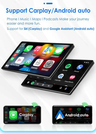 Hizpo 1din Car Stereo Radio Rotate Touch Screen For Universal Carplay GPS Navigation Bluetooth Android-auto WIFI Autoradio 7862