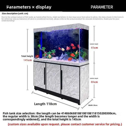 CZ Home Living Room Screen Aquarium Landscaping Full Set Ultra-clear Glass Large Medium Bottom Filter Fish Tank