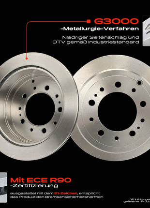 Dischi Freno Posteriori Frankberg 2x per Lexus LX UZJ100 Toyota Land Cruiser 100 J1 1998-2008 4243160280 4243160220 4243160281