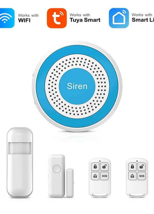 PGST WiFi Alexa Tuya Smart Life Home Alarm Security System Kit Set Home Automation Alarm Security Protection Door Motion Sensor