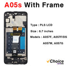 Schermo A05 per SAMSUNG A05S A057 Display LCD Touch Screen Digiziter Assembly per Samsung A05 A055 con cornice Display LCD