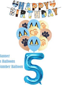 Nuovo cartone animato simpatico cane decorazione festa di compleanno kit cani blu tema buon compleanno piatti tovaglioli tazze stoviglie forniture per bambini