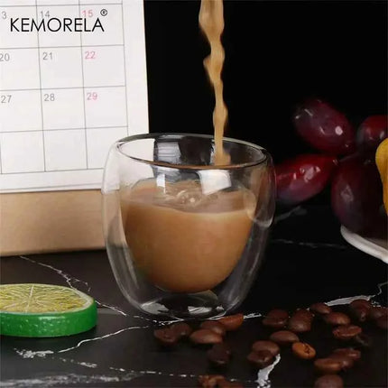 2/4/6Pc Double Wall High Borosilicate Glass Mug Heat Resistant Tea Milk Juice Coffee Water Cup Bar Drinkware Gift Creativity Set
