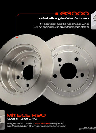 Dischi Freno Posteriori Frankberg 2x per Subaru Forester Impreza Coupé Station Wagon Saloon Legacy II 26710AC02A