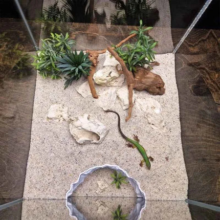 Reptile Aquatic Dual-Use Cave Tunnel Hideout Non-Toxic Decor for Gecko Crab Fish Shrimp Aquarium Terrarium Land Water Landscape