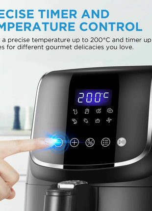 Friggitrice ad Aria Midea 4L 1500W - 8 Modalità, 35-200°C, Senza Olio MAD40F8APK-S