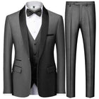 Abito Uomo 3 Pezzi Nero Slim Fit - Giacca, Pantalone e Gilet Cerimonia