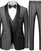 Abito Uomo 3 Pezzi Nero Slim Fit - Giacca, Pantalone e Gilet Cerimonia