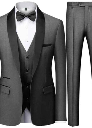 Abito Uomo 3 Pezzi Nero Slim Fit - Giacca, Pantalone e Gilet Cerimonia