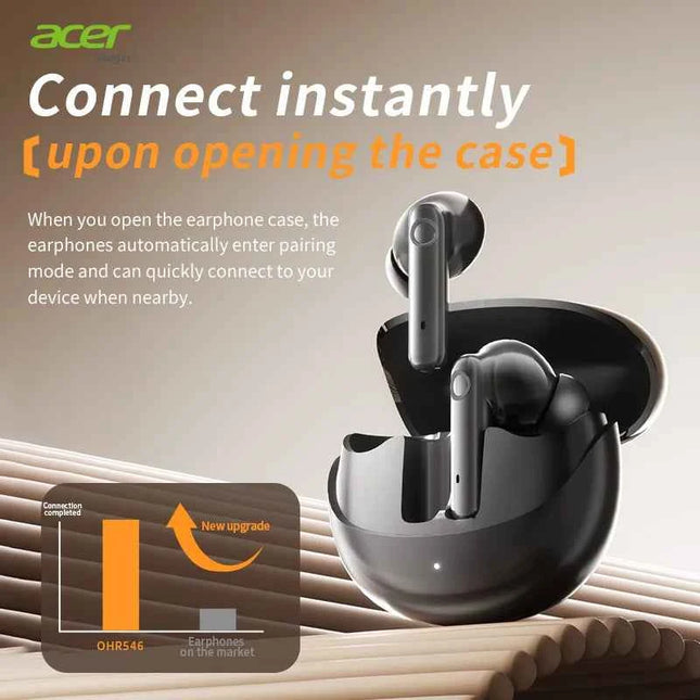 Acer Ohr546 Bluetooth Headphones 2025 New Model Wireless Earphones In-Ear Design Comfortable to Wear for Sports, Running, and Calls, Noise Reduction, Compatible with Mobile Phones, Tablets, and Laptop Devices