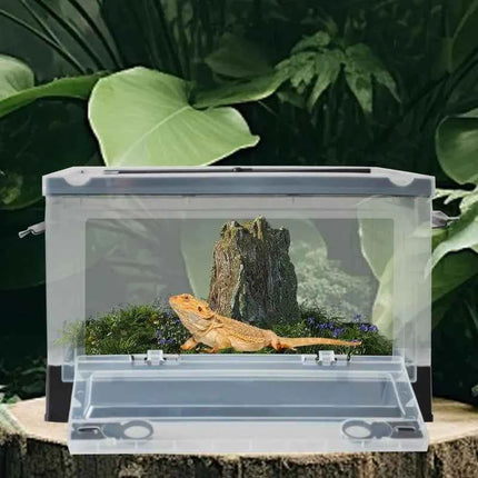 Plastic Reptile Feeding Box Reptiles Breeding Enclosure Cages Reptile Portable Transport Container for Lizard Bearded Dragon