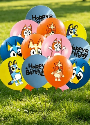 Palloncini in Lattice Bluey Cartoon 12 Pezzi Design Bingo Palloncini per Feste Compleanno Baby Shower Festival Decorazione Casa Interni ed Esterni
