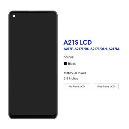 Schermo da 6,5 "A21S con cornice per pantalla Samsung Galaxy A21S A217F Display LCD Touch Screen Digitizer Sostituzione