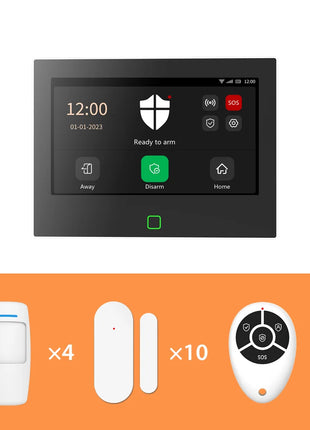 Staniot Sistema di Allarme Domestico da 7 pollici Wireless WiFi 4G Tuya Kit di Protezione di Sicurezza Intelligente Sirena Più Forte da 115 dB Batteria da 5000 mAh